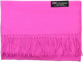 100% Cashmere Fashion Hot Pink for Women and Men - Soft, Warm, and Long Winter Shawl Wrap