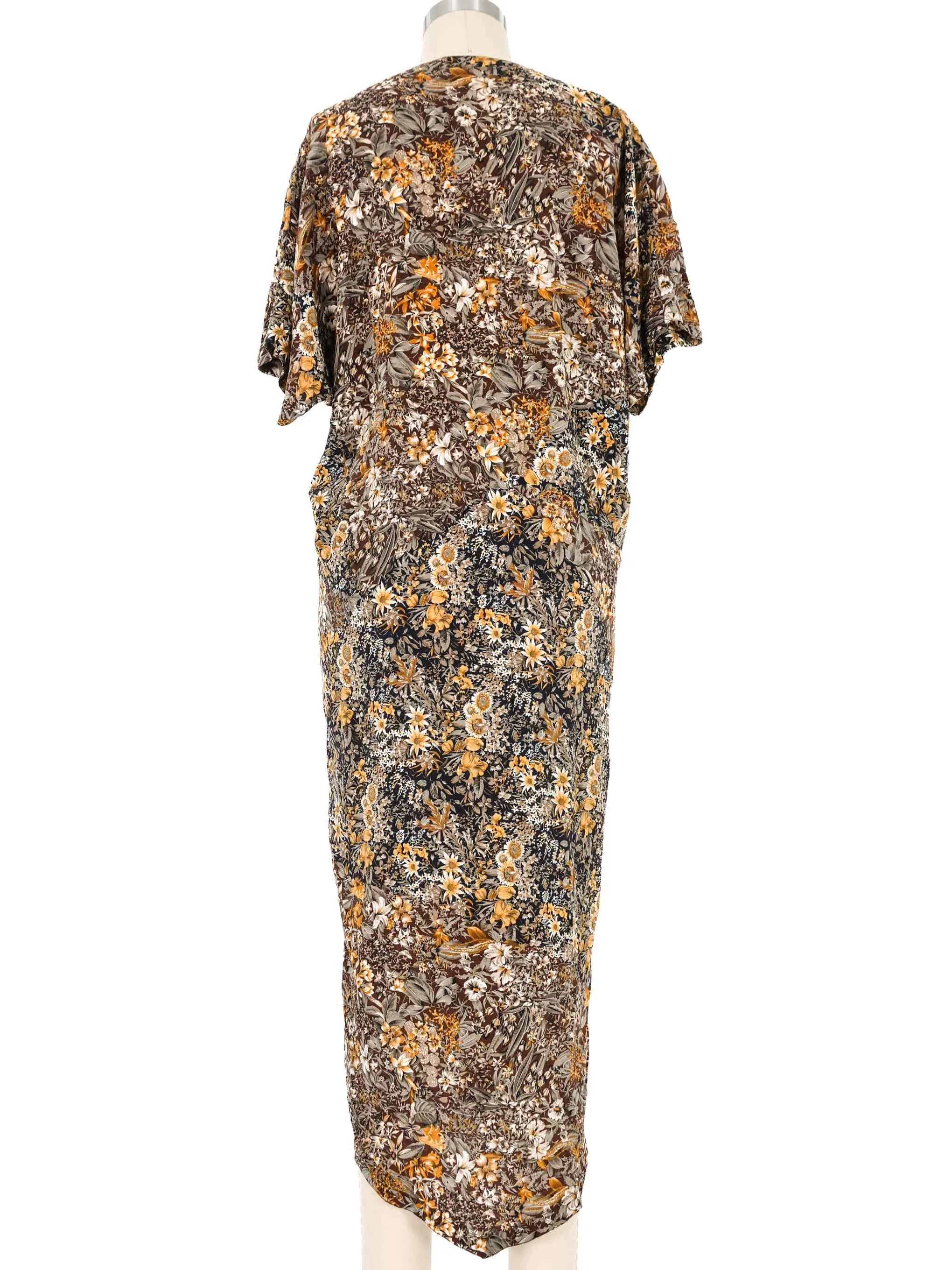 1980s Gianni Versace Mixed Floral Dress