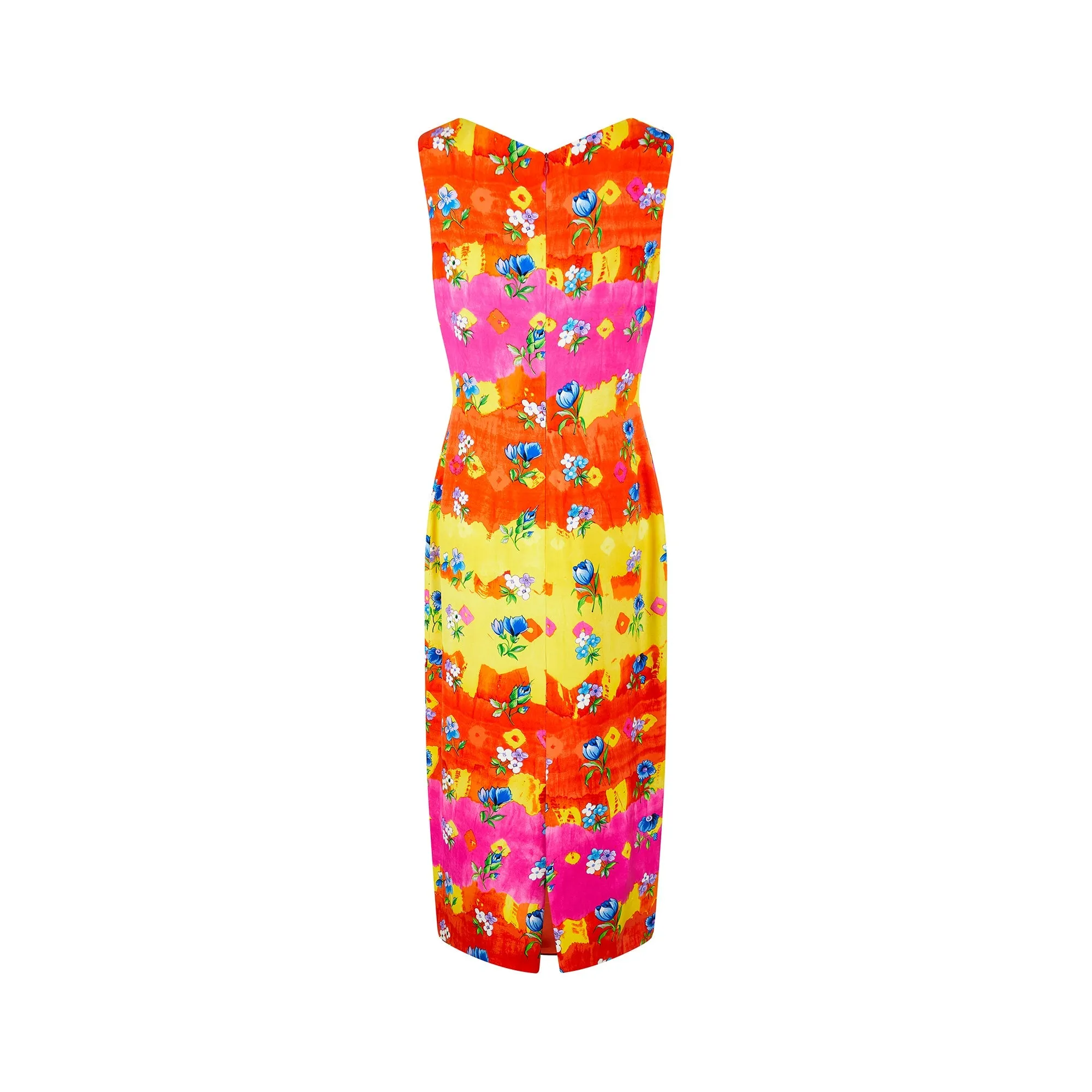 1993 Runway Gianni Versace Couture Floral Column Dress