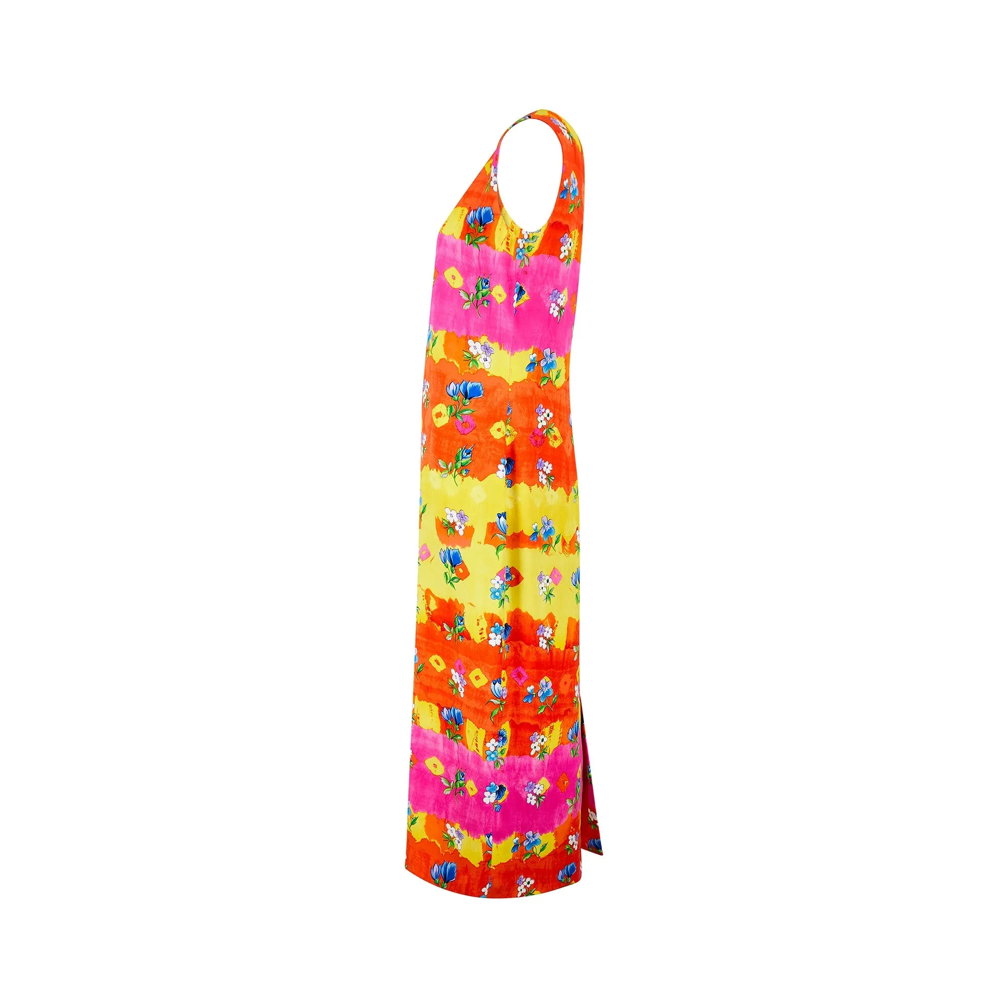 1993 Runway Gianni Versace Couture Floral Column Dress