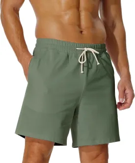 AIMPACT Mens Cotton Shorts 7'' Inseam Sweat Workout Gym Shorts Above Knee Jogger Lounge Casual Shorts with Pockets