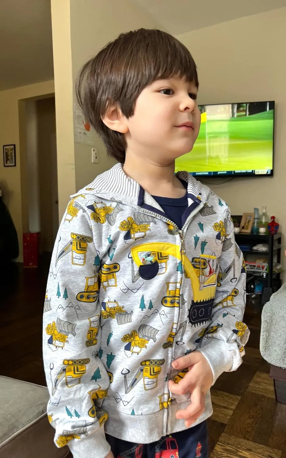 Akyzic Baby Boys Zip Up Hoodie Toddler Boys Jacket Cartoon Winter Long Sleeve Hooded Sweatshirt Tops Fall Coat Kids 2-7 Years