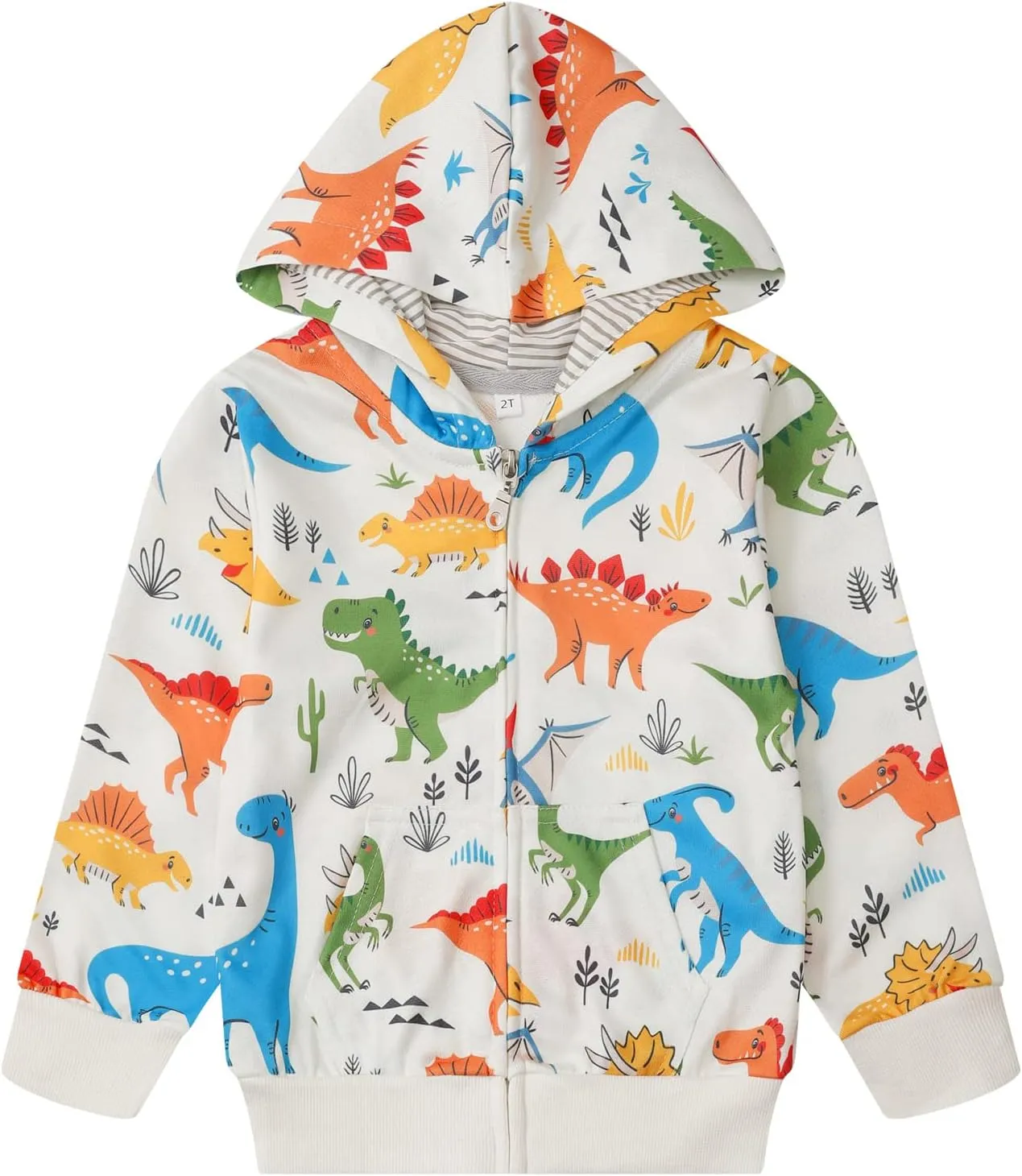 Akyzic Baby Boys Zip Up Hoodie Toddler Boys Jacket Cartoon Winter Long Sleeve Hooded Sweatshirt Tops Fall Coat Kids 2-7 Years