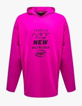 Balenciaga Pink This Is Not Long Sleeve Hooded T-Shirt