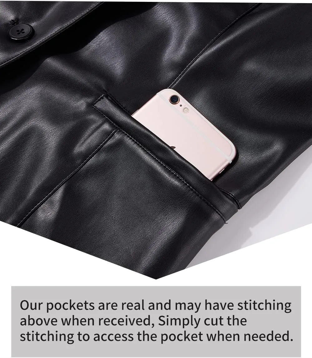 Bellivera Faux Leather Jacket Women Motorcycle Zipper Bomber PU Bike Coat with Pockets