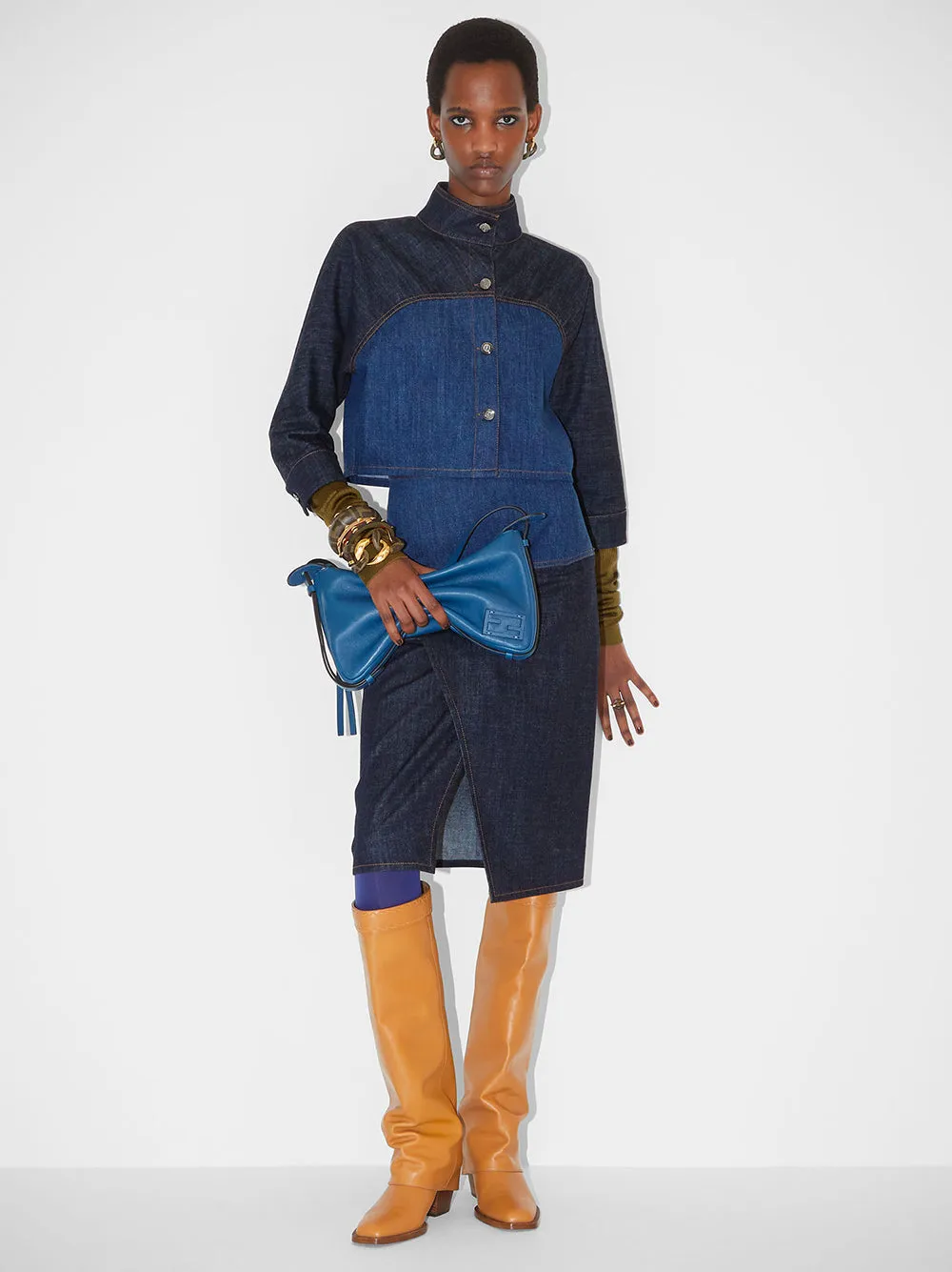Blue two-tone denim jacket
