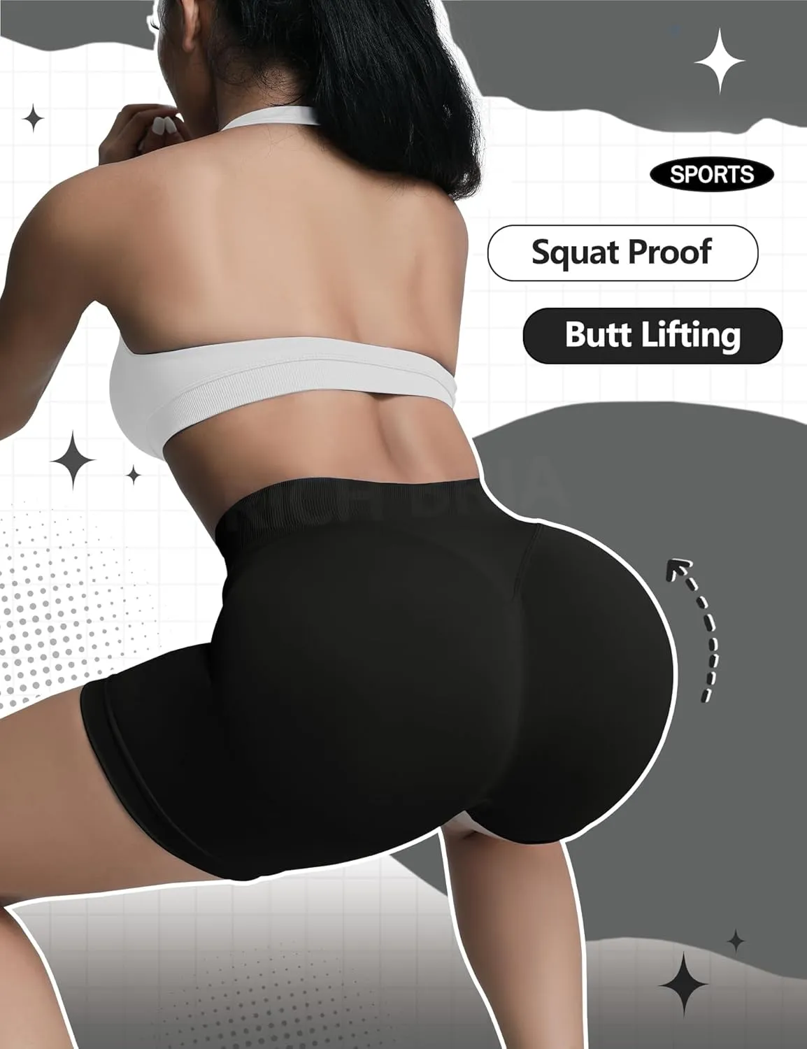 Butt Lifting Impact Shorts for Women Hidden Scrunch Booty Lift Gym Yoga Shorts Seamless Tummy Control 4.5"