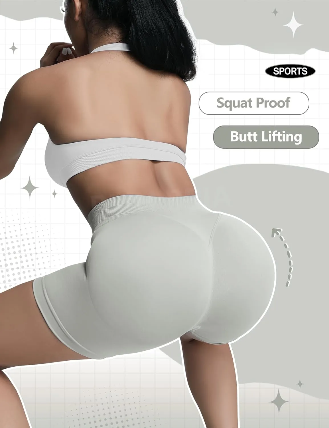 Butt Lifting Impact Shorts for Women Hidden Scrunch Booty Lift Gym Yoga Shorts Seamless Tummy Control 4.5"