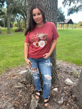 Daisy Cow Graphic T-shirt