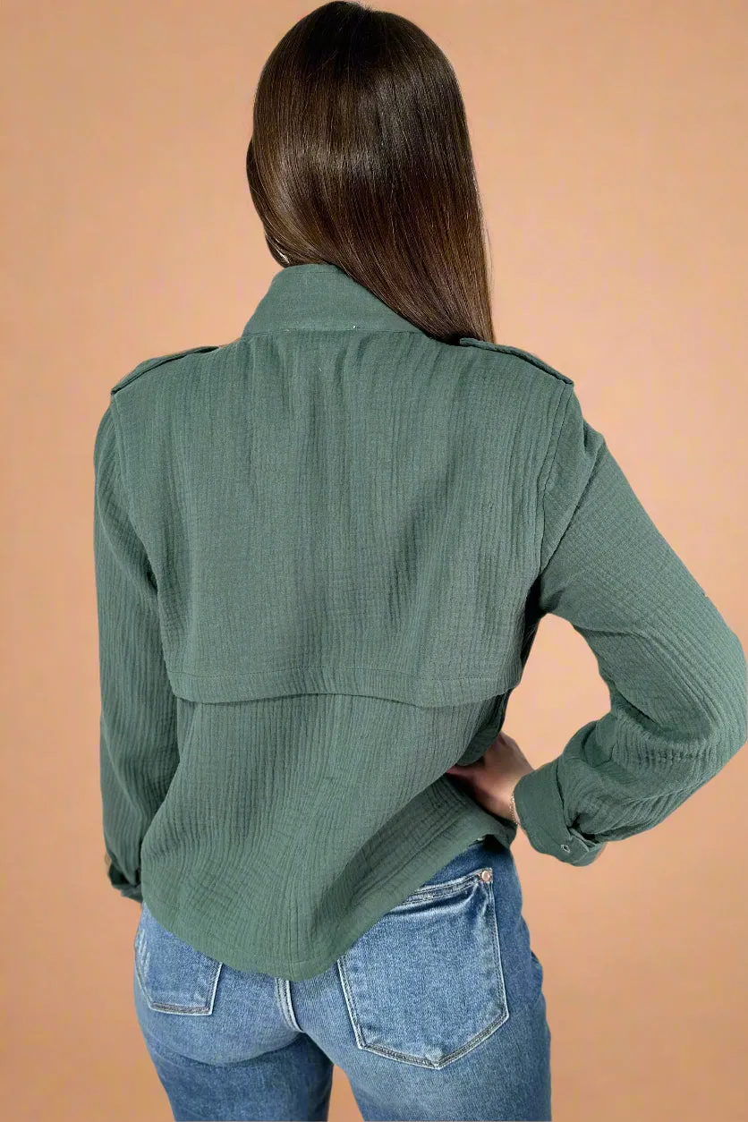 Double Gauze Jacket - Green