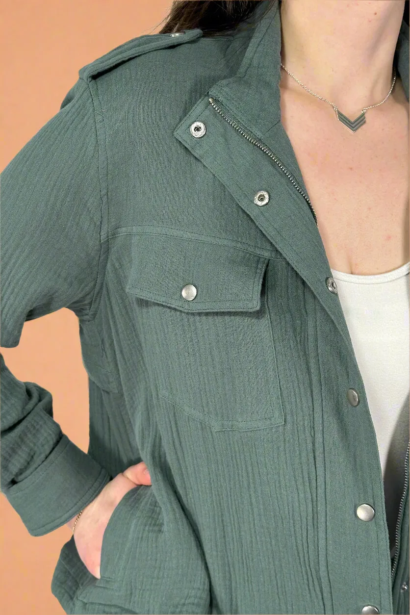 Double Gauze Jacket - Green