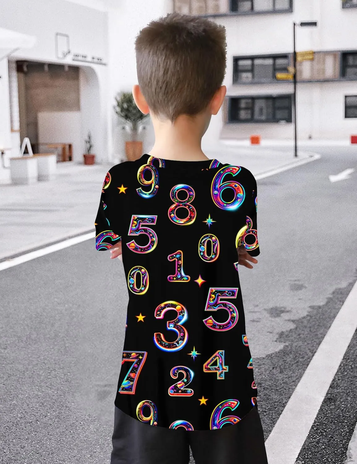 Enlifety Boys Girls T-Shirts 3D Graphic Shirts Kids Cool Short Sleeve Tees Size 4-14T