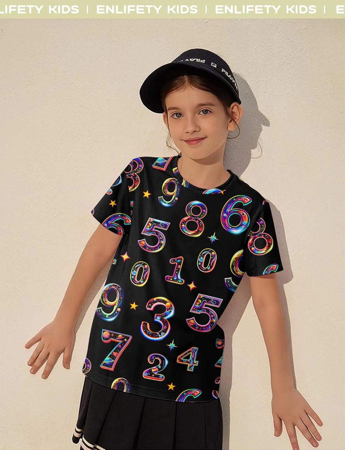 Enlifety Boys Girls T-Shirts 3D Graphic Shirts Kids Cool Short Sleeve Tees Size 4-14T