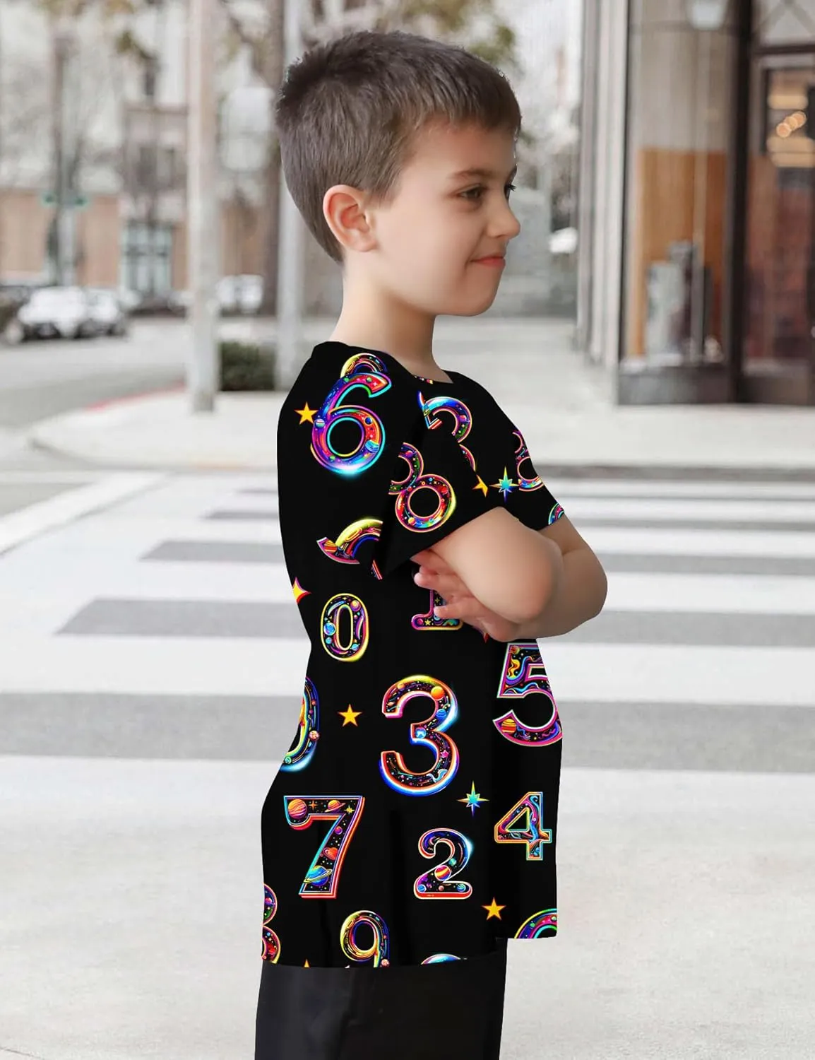 Enlifety Boys Girls T-Shirts 3D Graphic Shirts Kids Cool Short Sleeve Tees Size 4-14T
