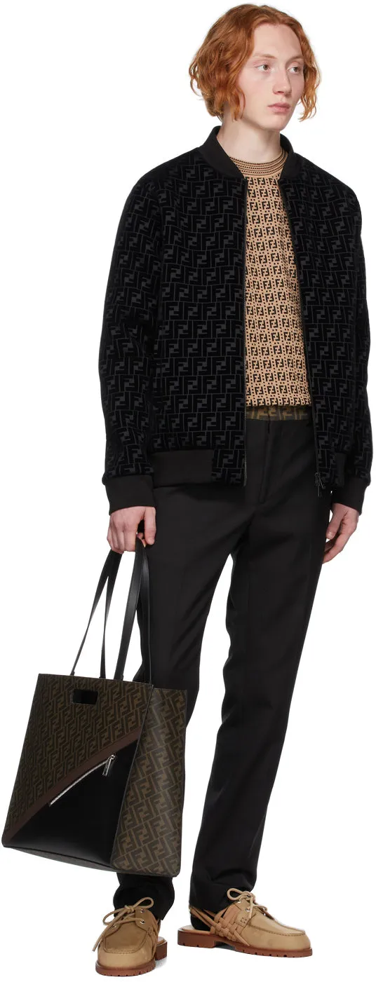 Fendi Black 'Forever Fendi' Bomber Jacket