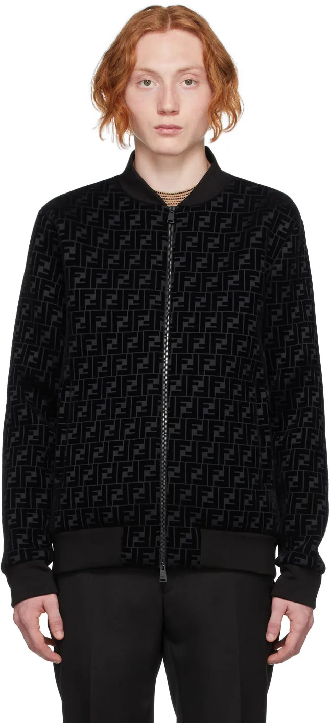 Fendi Black 'Forever Fendi' Bomber Jacket