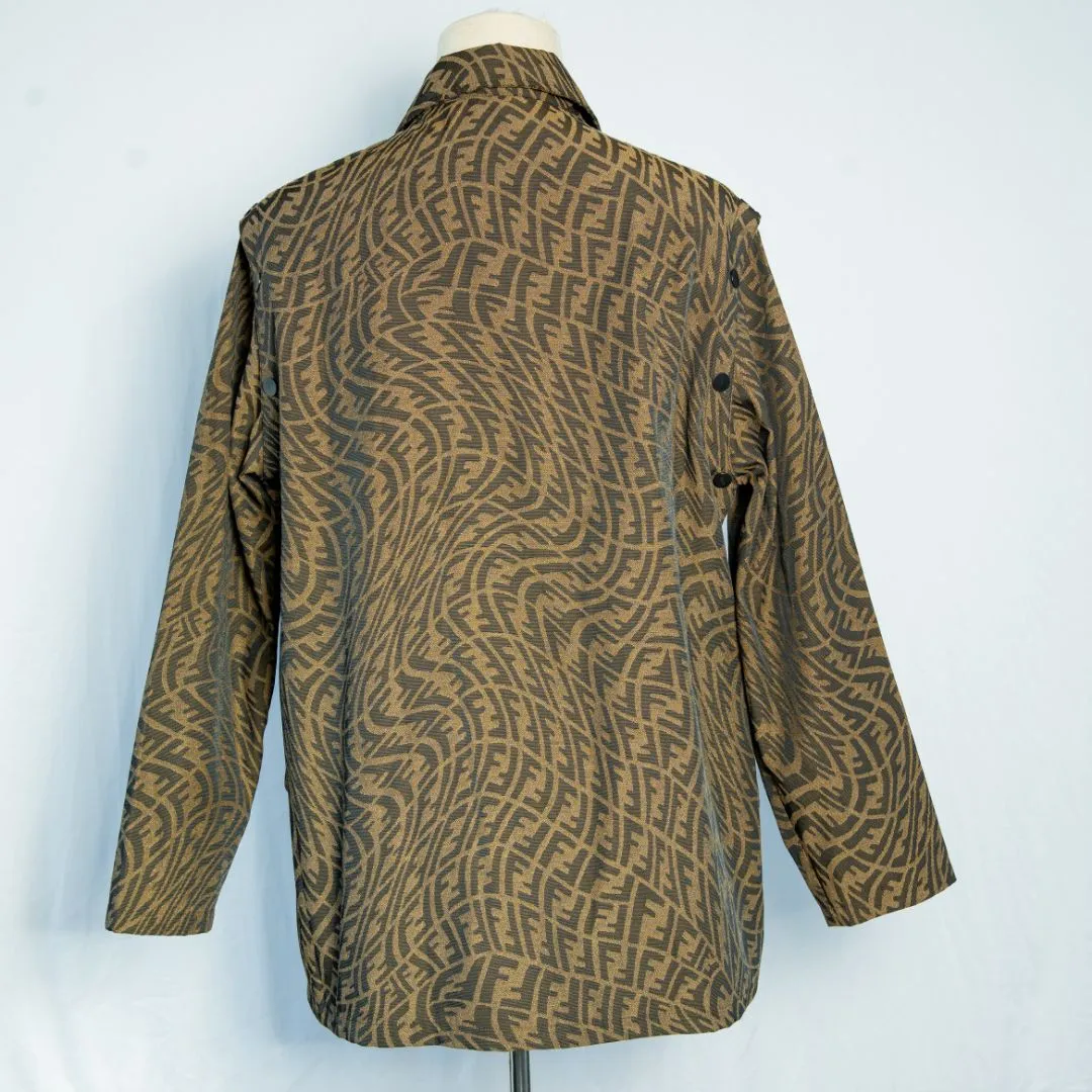 Fendi Brown Canvas FF Vertigo Jacket