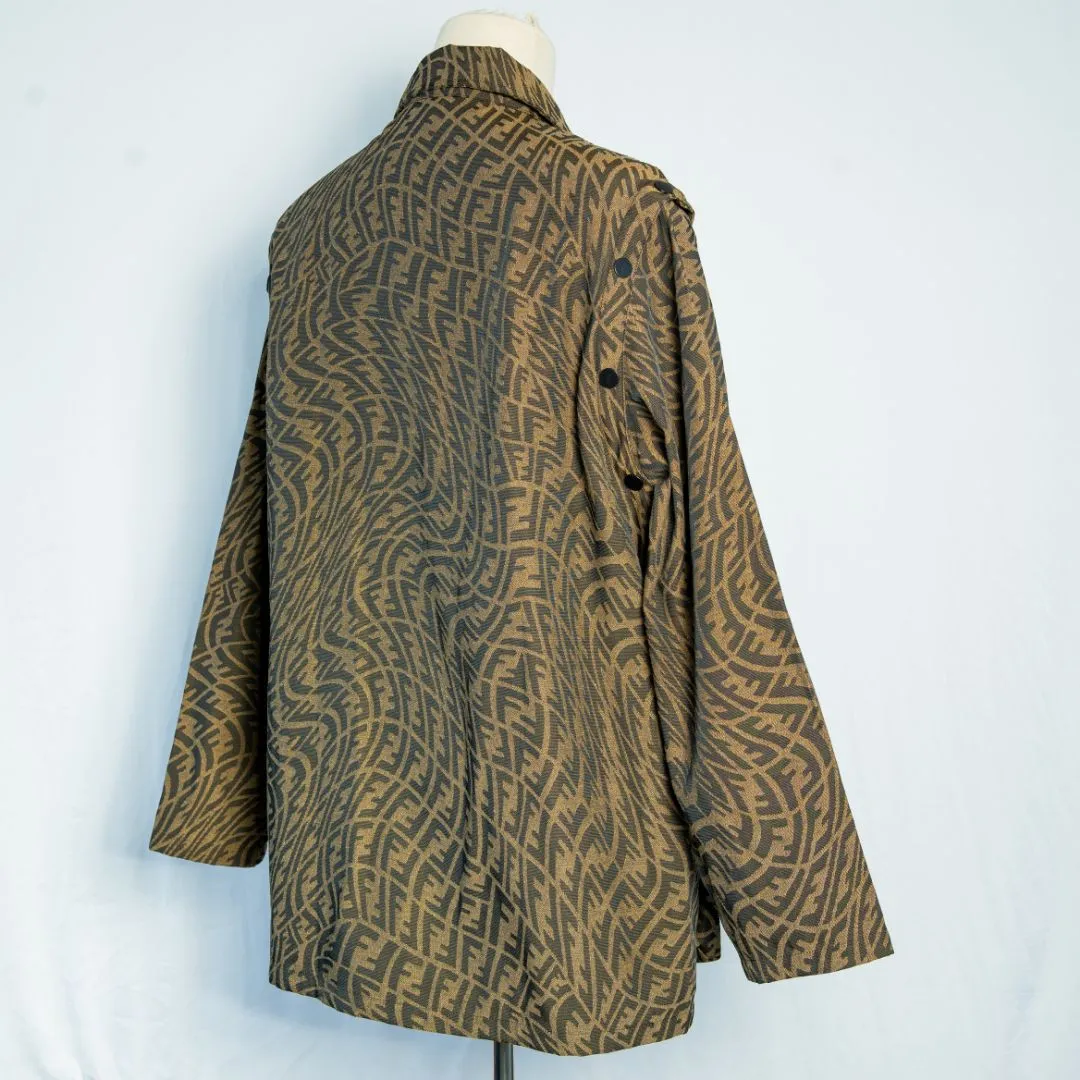 Fendi Brown Canvas FF Vertigo Jacket