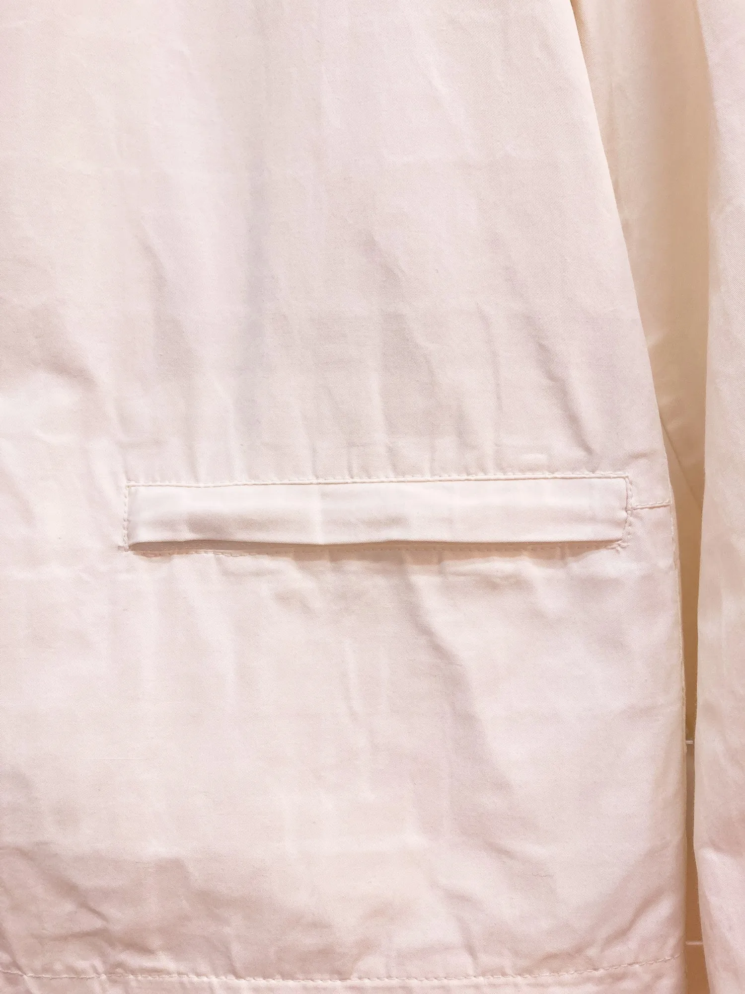 Fendi Jeans 1990s white cotton-nylon zip jacket with logo print on inside
