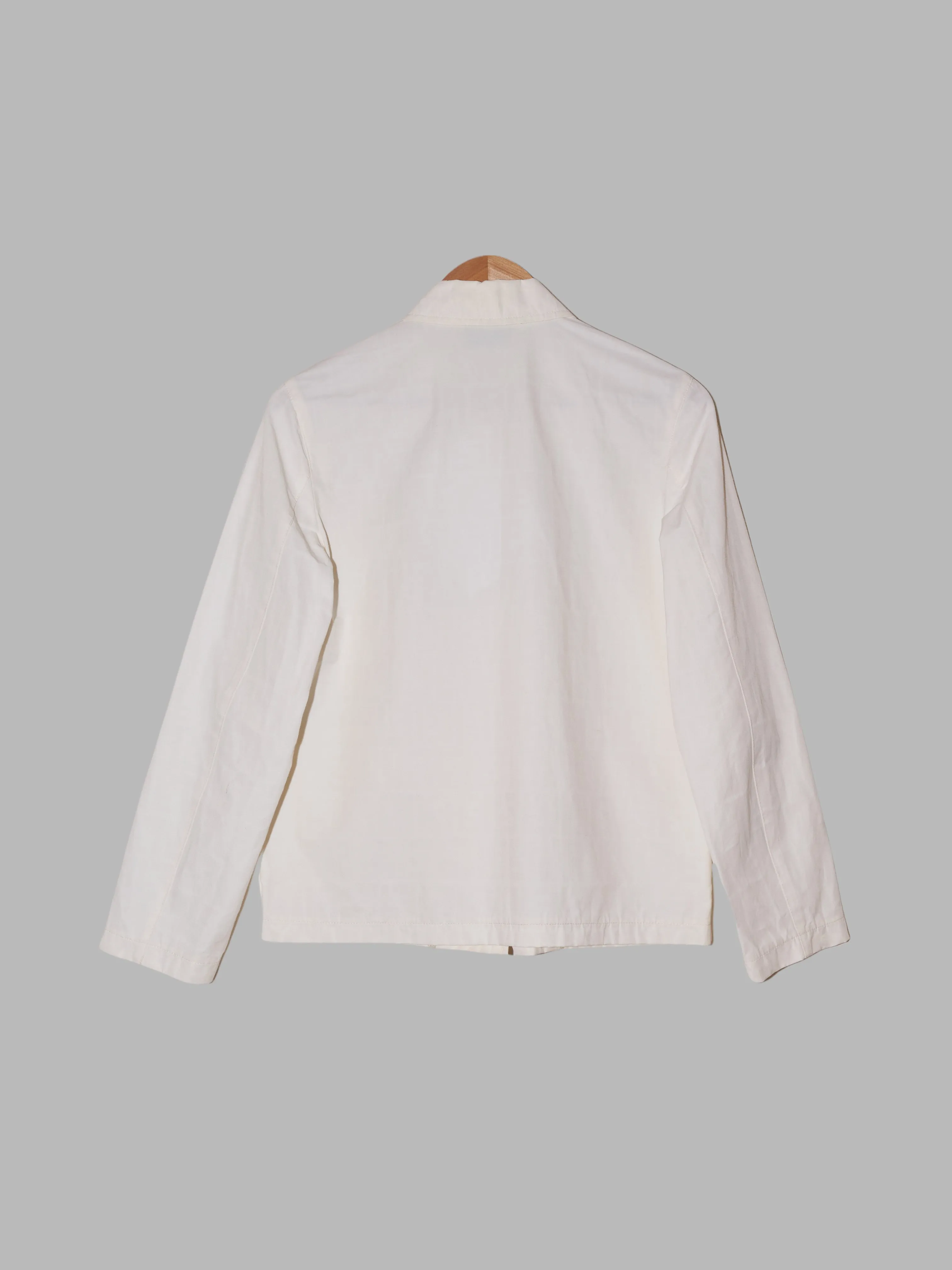 Fendi Jeans 1990s white cotton-nylon zip jacket with logo print on inside