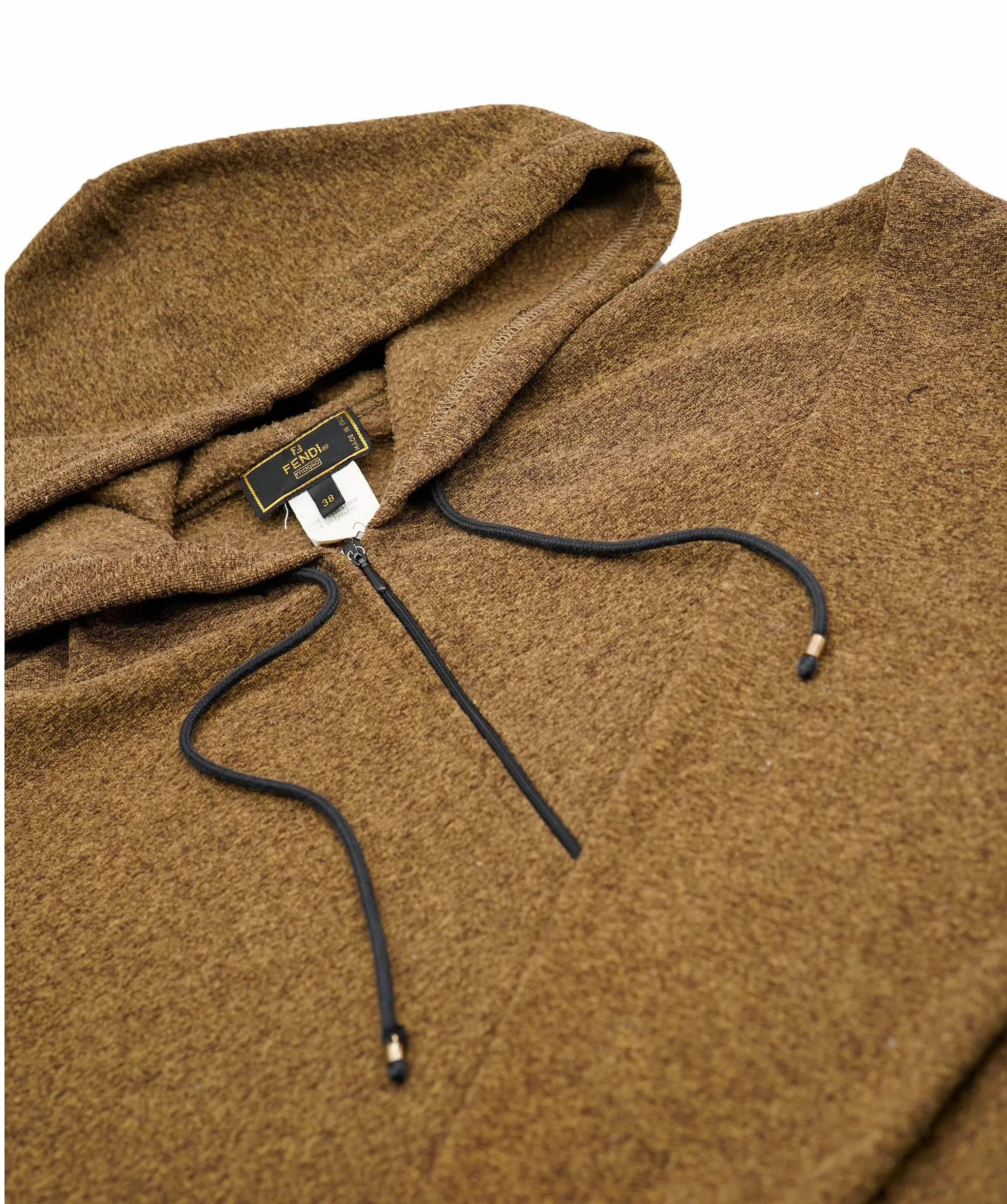 Fendi Logo Full Zip Hoodie Jacket Brown ASL5393