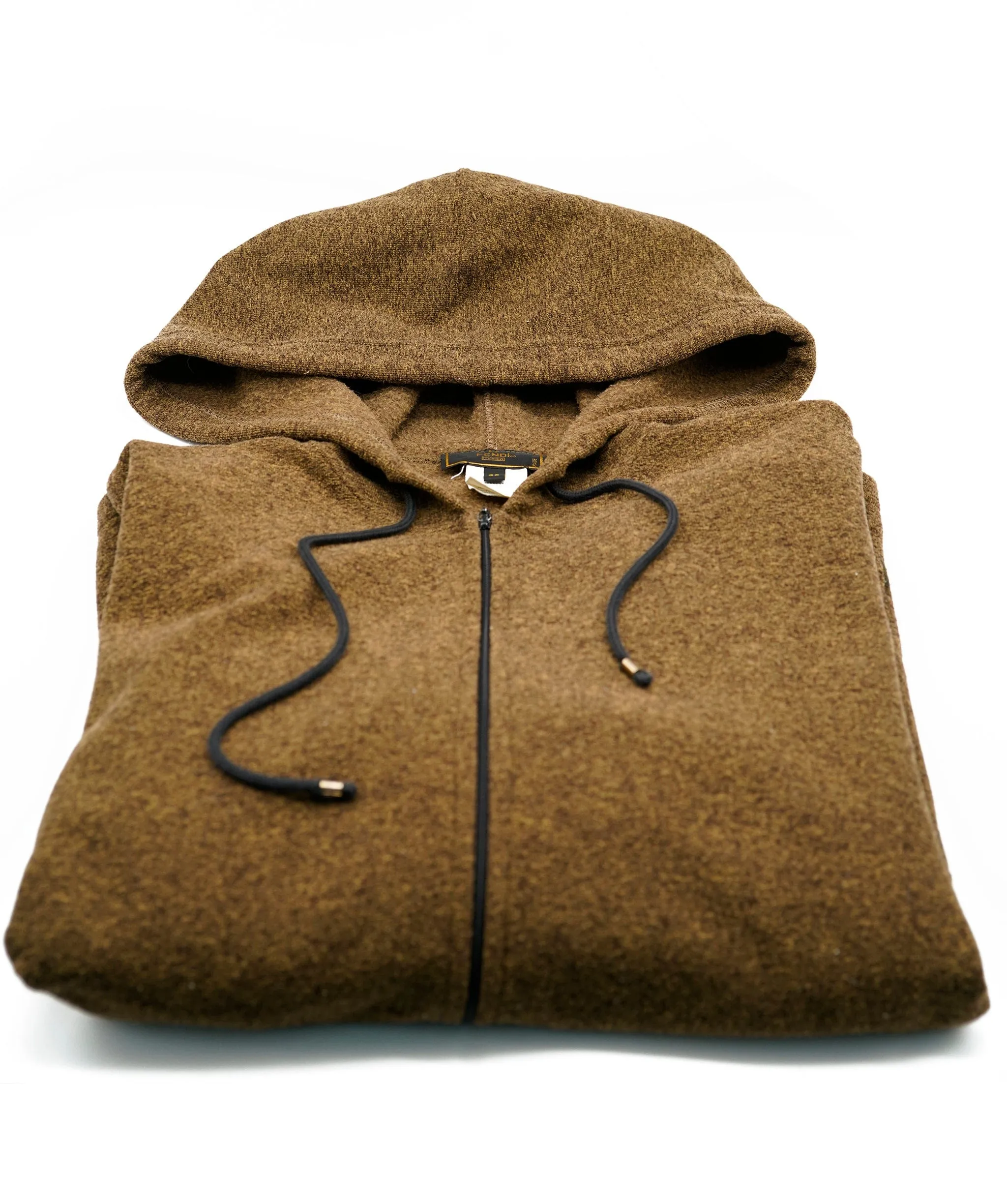 Fendi Logo Full Zip Hoodie Jacket Brown ASL5393