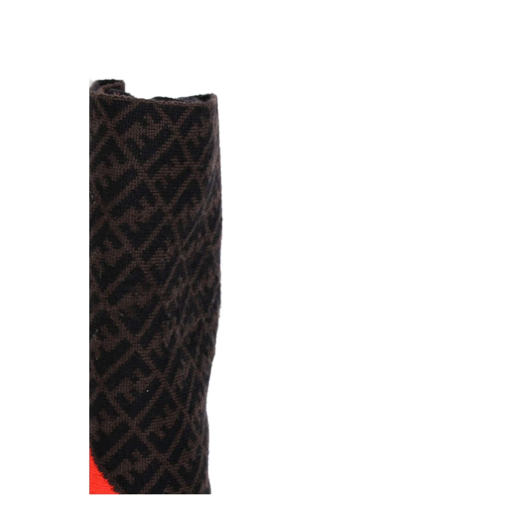 Fendi Logo Scarf in Brown Wool