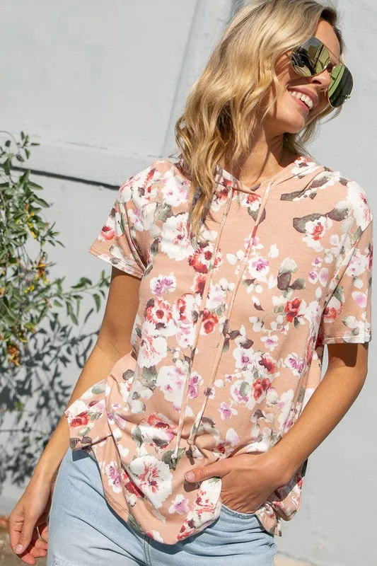 FLORAL PRINT JERSEY TOP