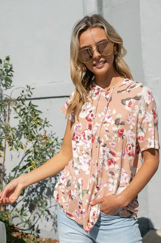 FLORAL PRINT JERSEY TOP