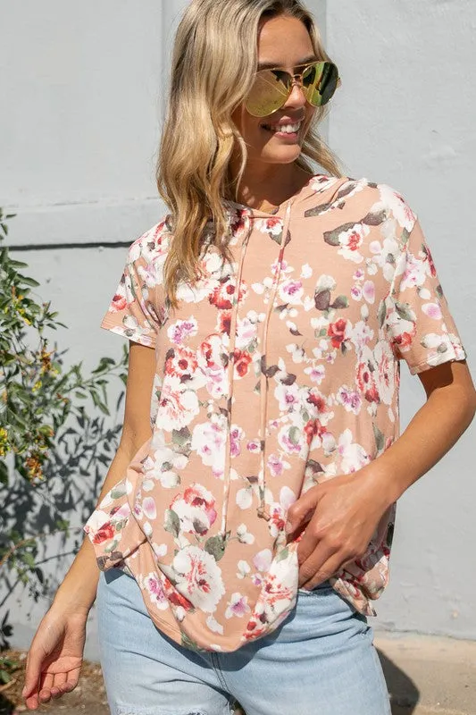 FLORAL PRINT JERSEY TOP
