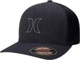 Hurley Men's Trucker Hat - Lightweight Breathable Stretch Mesh Back Curved Bill Baseball Cap with 3D Front Icon Logo