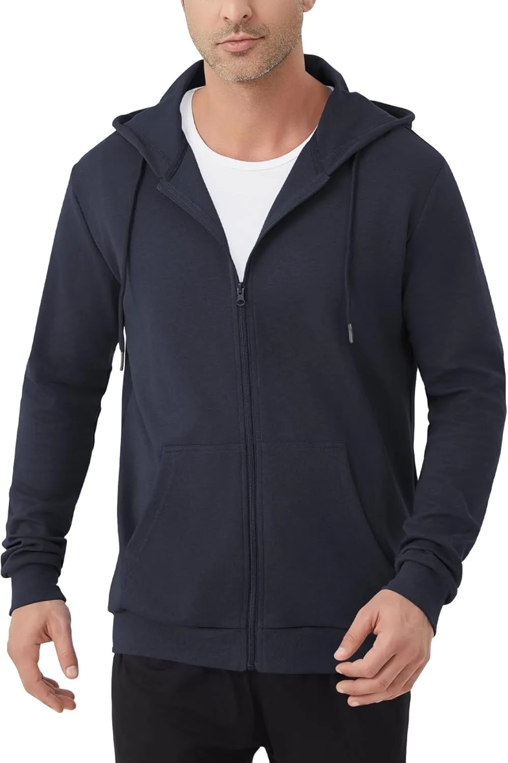Idtswch Mens Tall Lightweight Hoodies Zip Up Sweatshirt Slim Fit Jacket