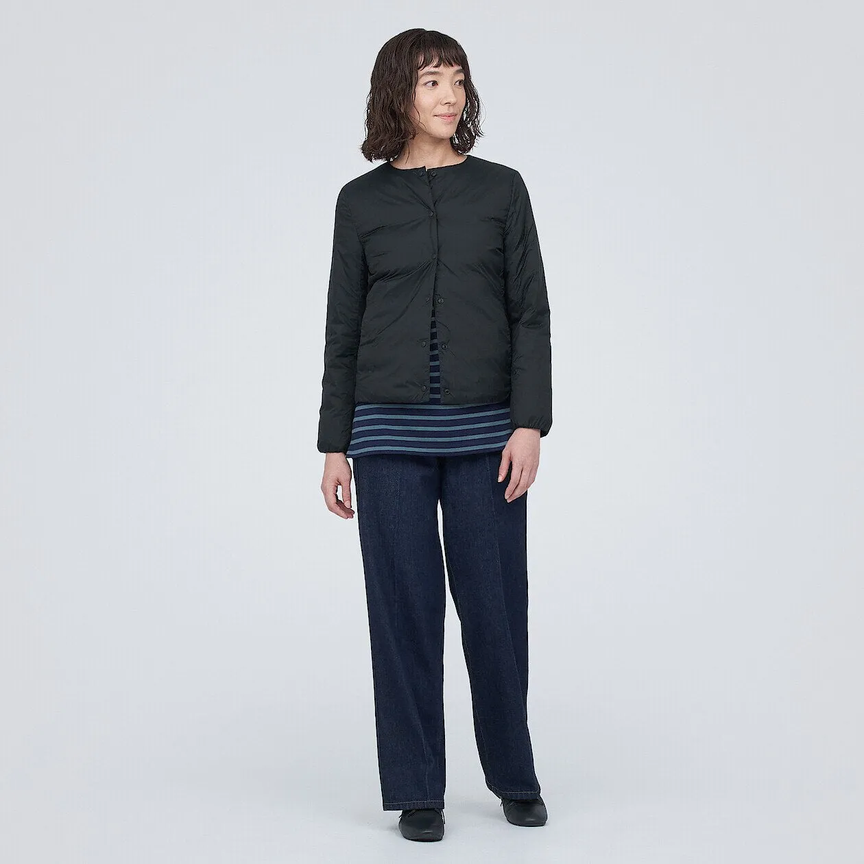 Lightweight Collarless Down jacket