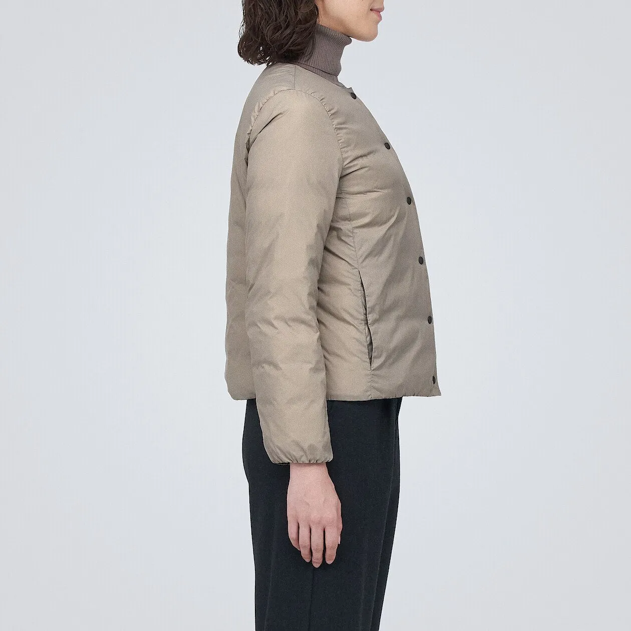 Lightweight Collarless Down jacket