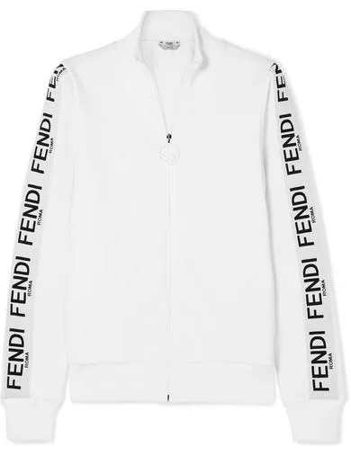 Logo Zip Jersey Sweatshirt and Pant Set, White