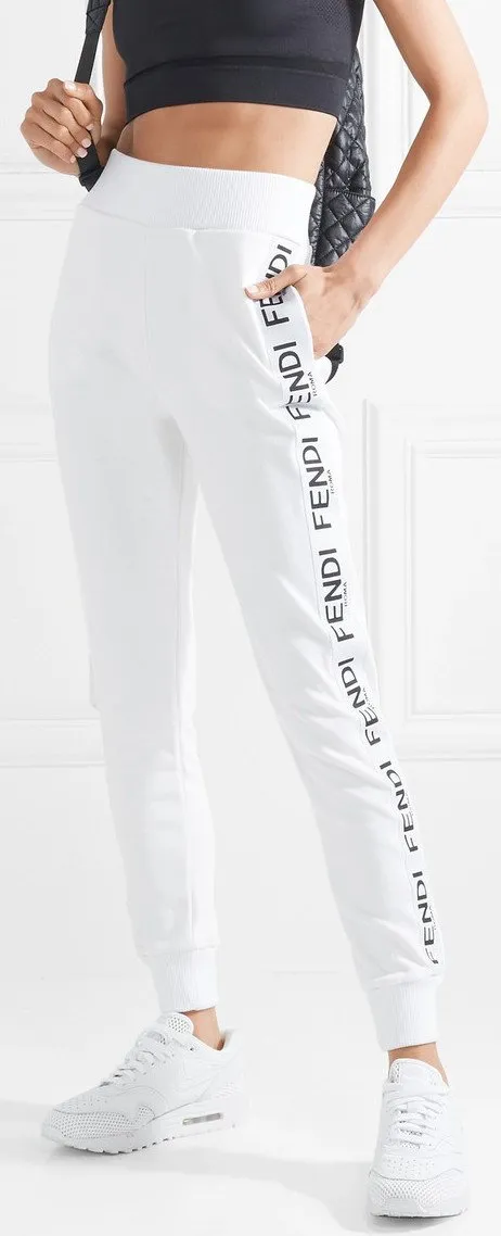 Logo Zip Jersey Sweatshirt and Pant Set, White