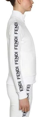 Logo Zip Jersey Sweatshirt and Pant Set, White