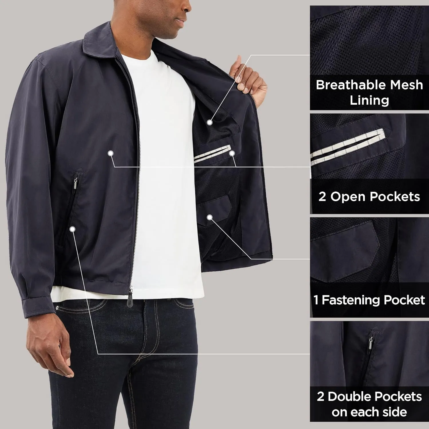 LONDON FOG Men's Auburn Zip-Front Golf Jacket (Regular & Big-Tall Sizes)