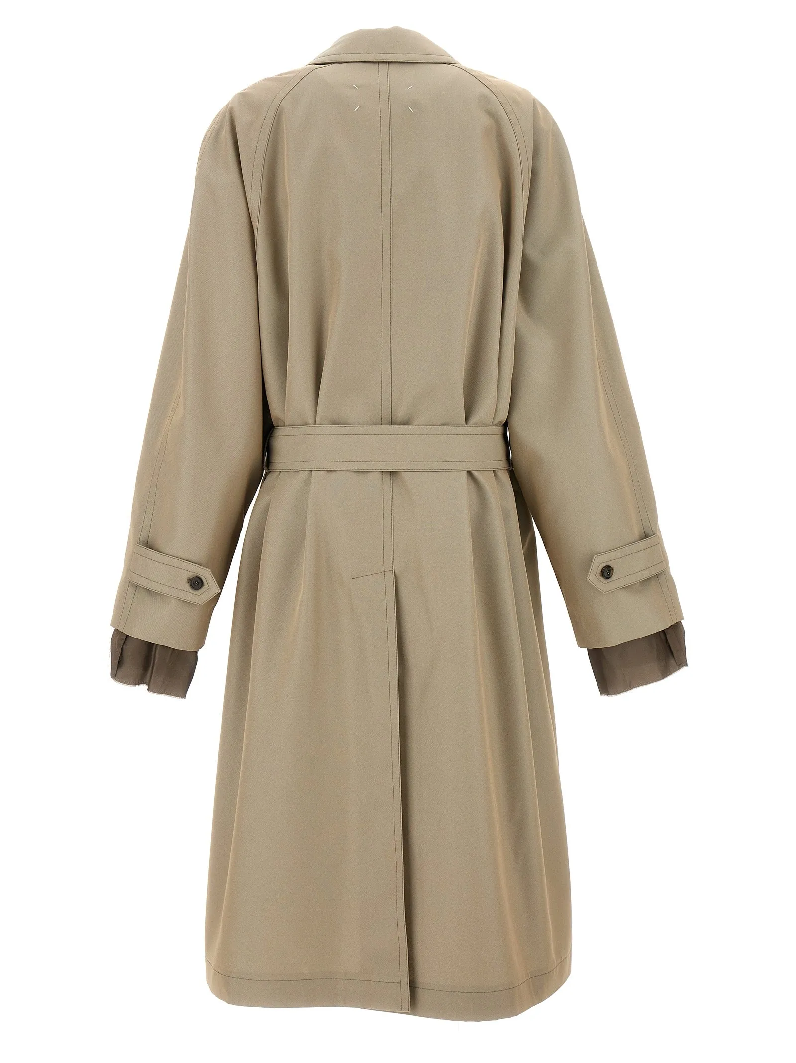 Long Single-Breasted Trench Coat Trench E Impermeabili Beige