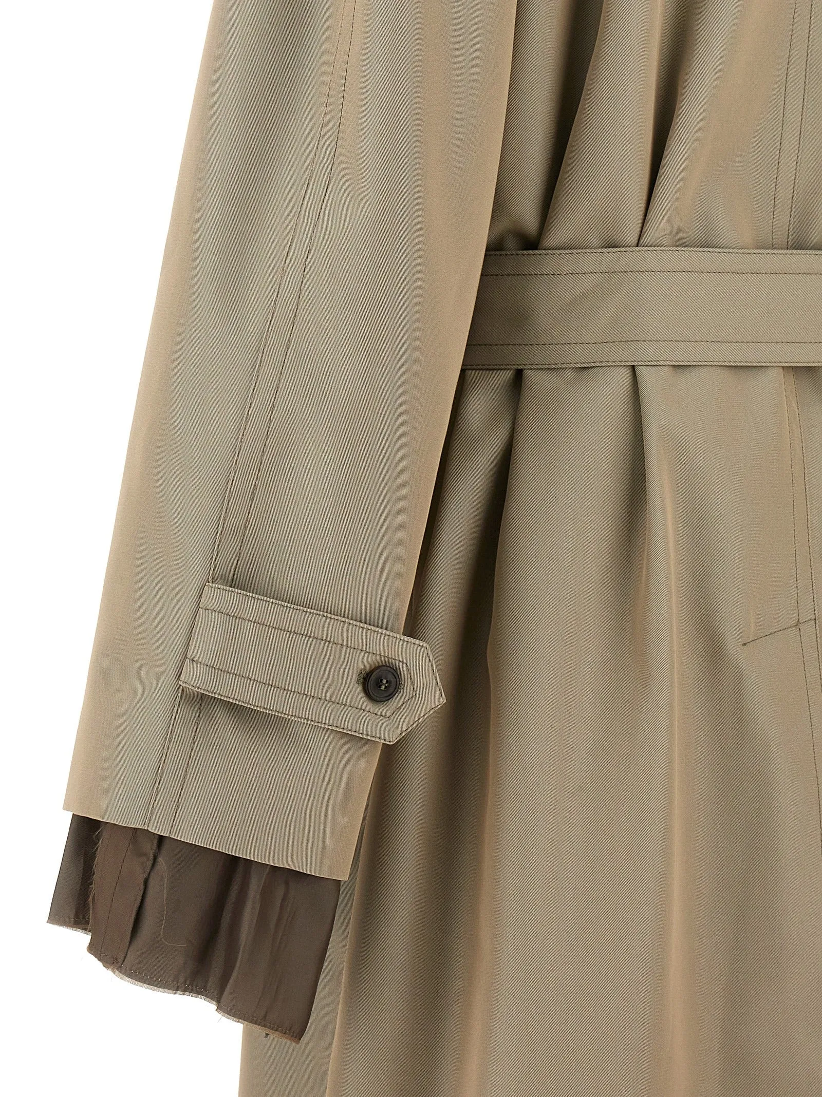 Long Single-Breasted Trench Coat Trench E Impermeabili Beige