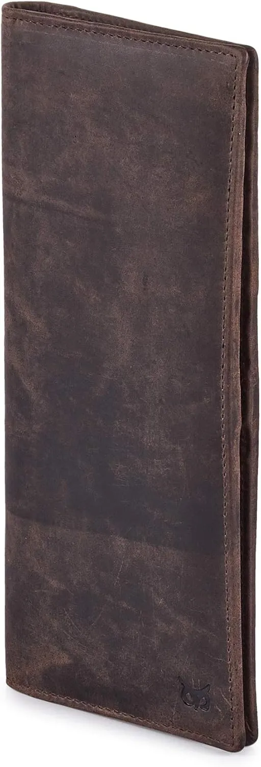 Long Wallet for Men Women Real Leather Bifold RFID Stylish Slim Handmade 2 ID Window Credit Card Holder in Gift Box