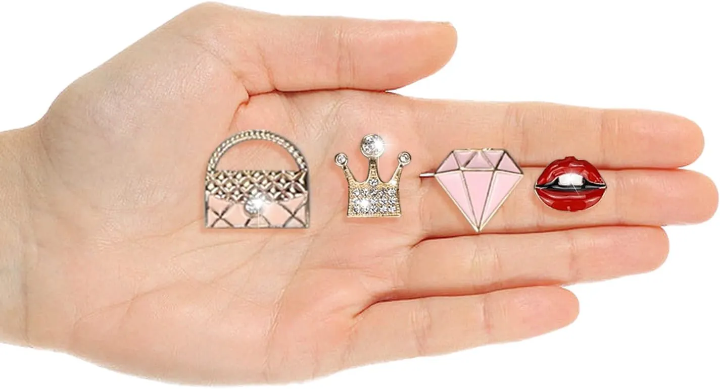 Lot of Bling Designer Decoration Charms, Luxury Fashion Trendy Rhinestone Jewelry Accessories for Women Girls