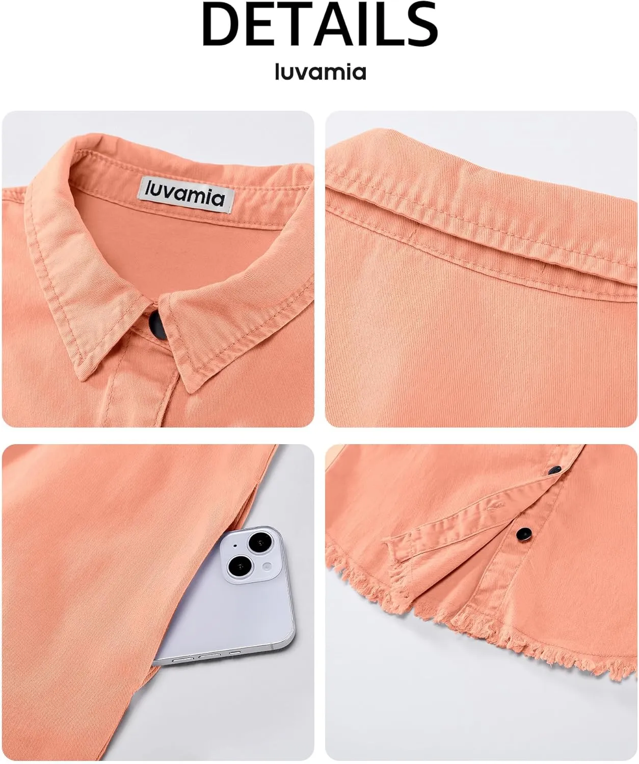 luvamia Denim Dresses for Women Distressed Summer Short Sleeve Button Down Collared Raw Hem Jean Shirt Dress with Pocket