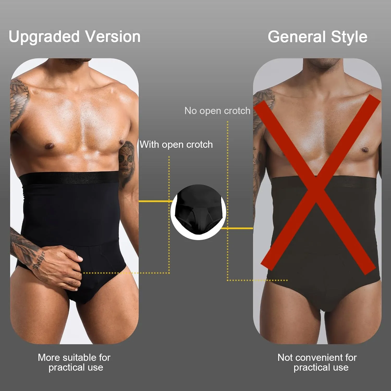 Men Tummy Control Shorts High Waist Underwear Slimming Shapewear Body Shaper Leg Boxer Briefs