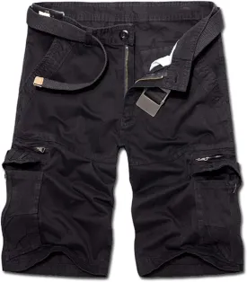 Men's Lightweight Multi Pocket Casual Outdoor Twill Cargo Shorts with Zipper Pockets with 8 Pockets No Belt