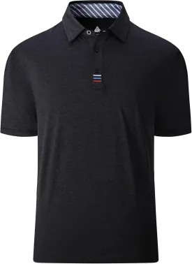 Men's Polo Shirts Short Sleeve Moisture Wicking Performance Golf Shirts Collared Lightweight Casual T-Shirt Athletic