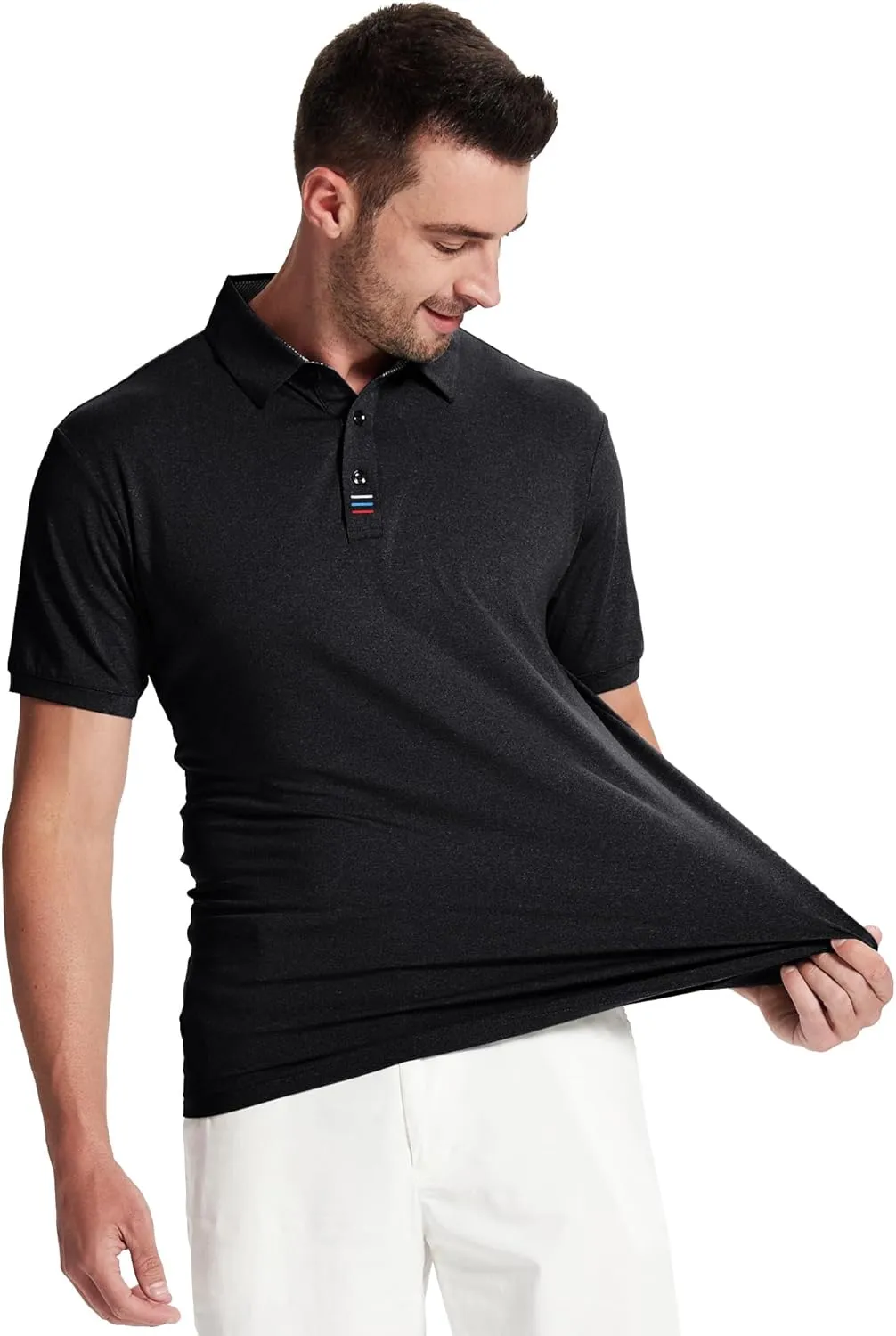 Men's Polo Shirts Short Sleeve Moisture Wicking Performance Golf Shirts Collared Lightweight Casual T-Shirt Athletic