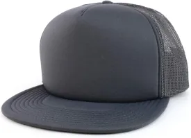 Oversized XXL 5 Panel Flat Bill Foam Trucker Mesh Back Baseball Cap