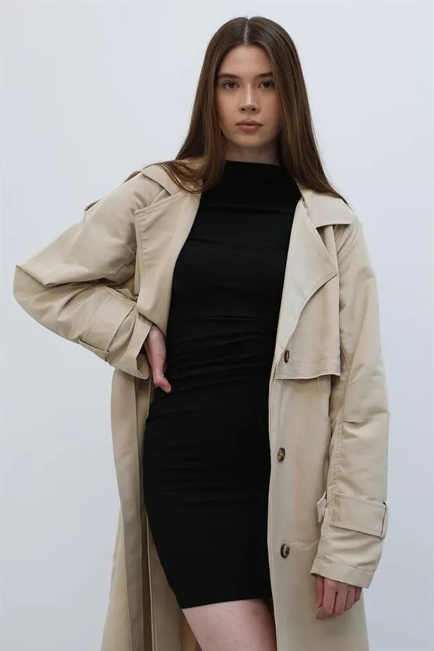RYN Long Trench Coat - Stone - Okhtyrka