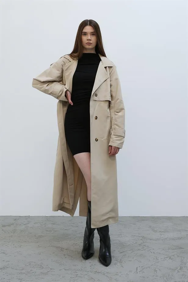 RYN Long Trench Coat - Stone - Okhtyrka